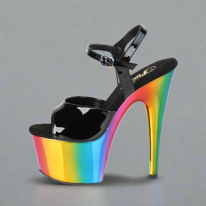 Cloud 9 Lingerie | Sexy Stripper Shoes in Corpus Christi | RAINBOW CHROME PLATFORM HEEL SHOES