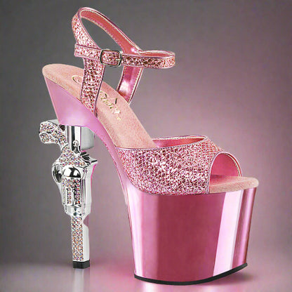 Cloud 9 Lingerie | Sexy Stripper Shoes in Corpus Christi | 7" PINK GUN HEEL SHOES