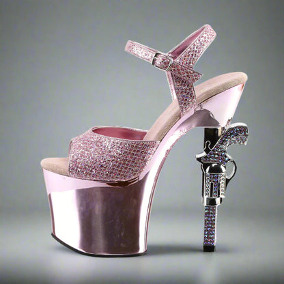 Cloud 9 Lingerie | Sexy Stripper Shoes in Corpus Christi | 7" PINK GUN HEEL SHOES