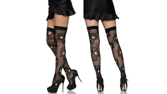 SUGAR SKULL THIGH HIGH STOCKINGS