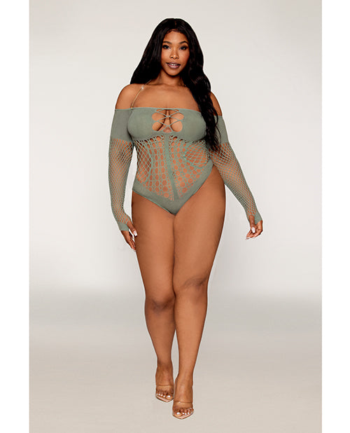 Cloud 9 Lingerie | Sexy Miss and Plus Size Lingerie at 4902 Holly in Corpus Christi, Tx | SEAMLESS GREEN SAGE TEDDY