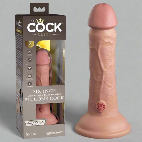 Cloud 9 Lingerie | Adult Toys in Corpus Christi | KING COCK ELITE 6" SILICONE VIBRATING DILDO
