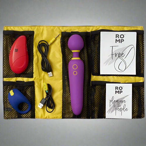 Cloud 9 Lingerie | Adult Toy Store in Corpus Christi | ROMP PLEASURE KIT WITH MASSAGER - COCK RING - ROMP PLEASURE AIR WAND