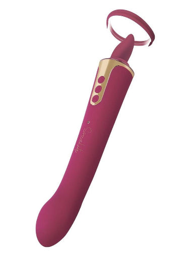 Cloud 9 Lingerie | Adult Toys for Women in Corpus Christi | SOCIALITE VIBRATING WAND WITH TONGUE AND SUCTION CUP