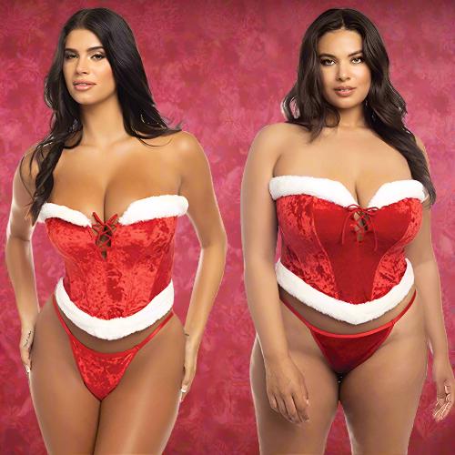 Cloud 9 Lingerie | Sexy Holiday Lingerie in Corpus Christi | SEXY SANTA BUSTIER SET
