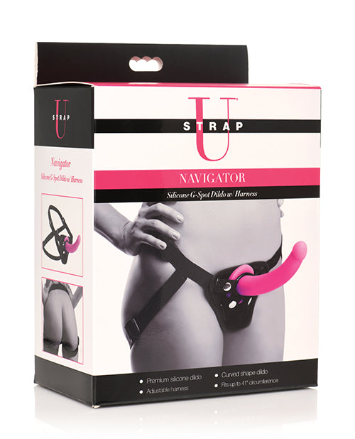 Strap U Navigator Silicone G Spot Dildo w/Harness