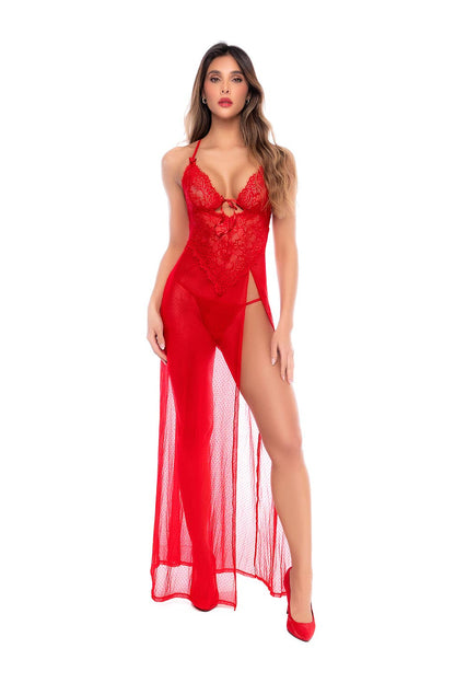 7649 Long Gown with matching Thong