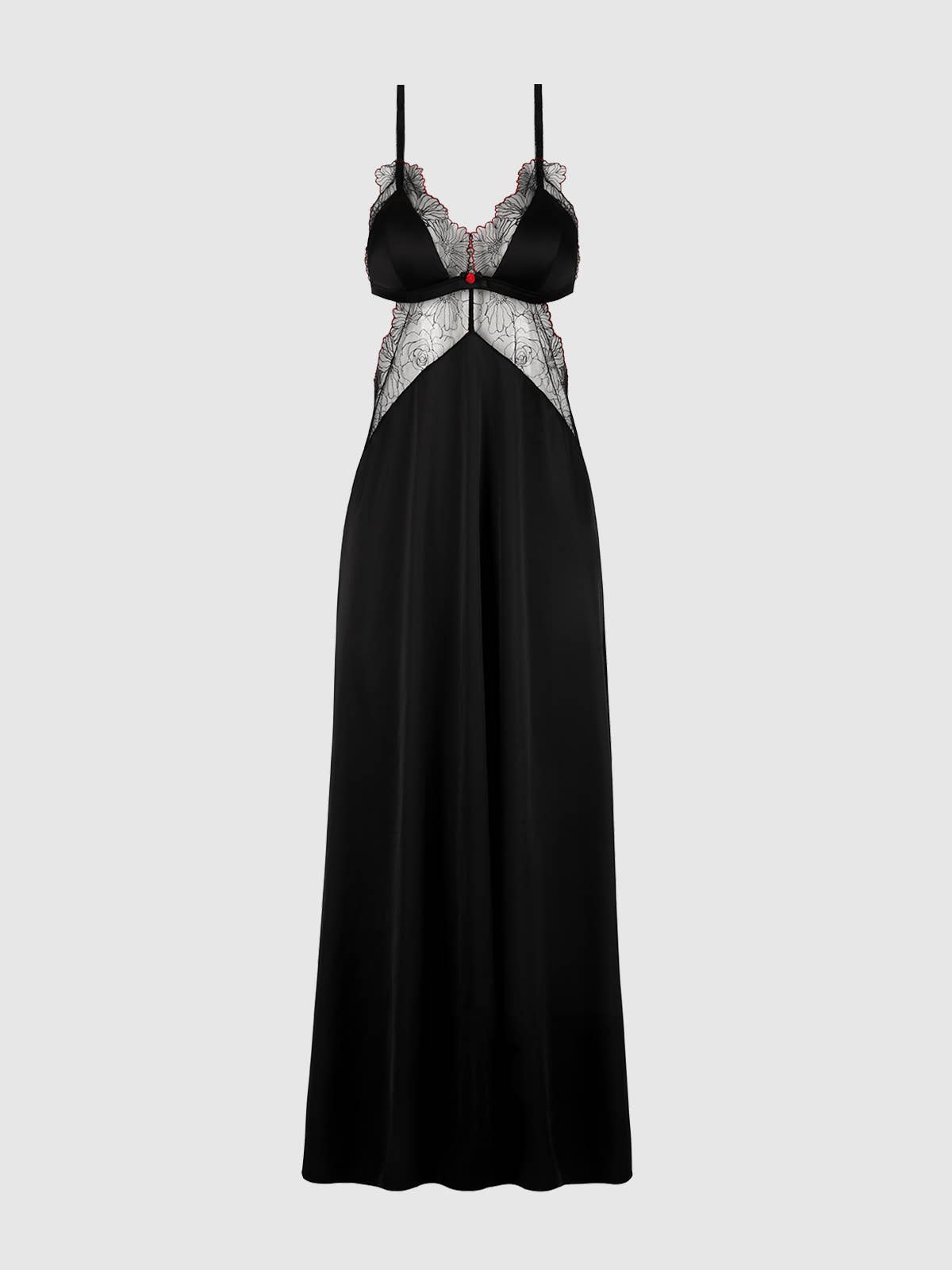 ILENA EMBROIDERED TULLE TRIANGLE TOP LONG GOWN