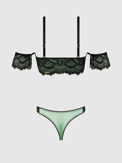 LARA LACE STRAPLESS PUSH UP BRA & TANGA SET