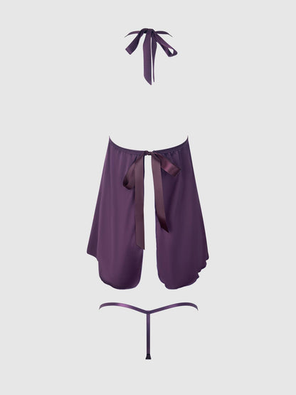 JOCELYN LACE & SATIN DROP OFF BABYDOLL & G-STRING SET
