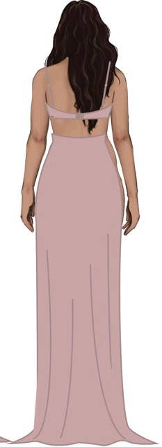 BRIGETA SATIN MONO WIRE LONG GOWN