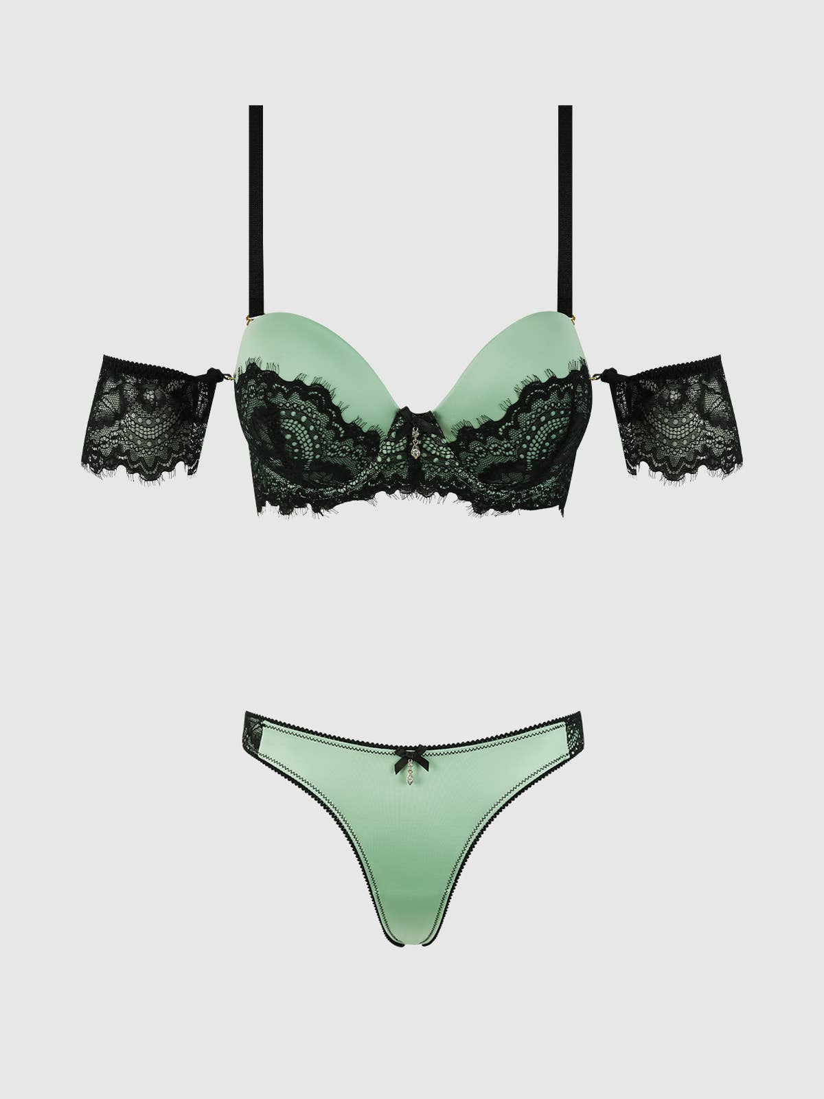LARA LACE STRAPLESS PUSH UP BRA & TANGA SET