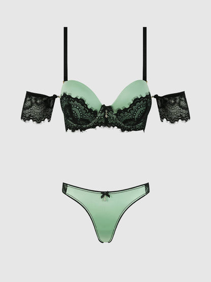 LARA LACE STRAPLESS PUSH UP BRA & TANGA SET